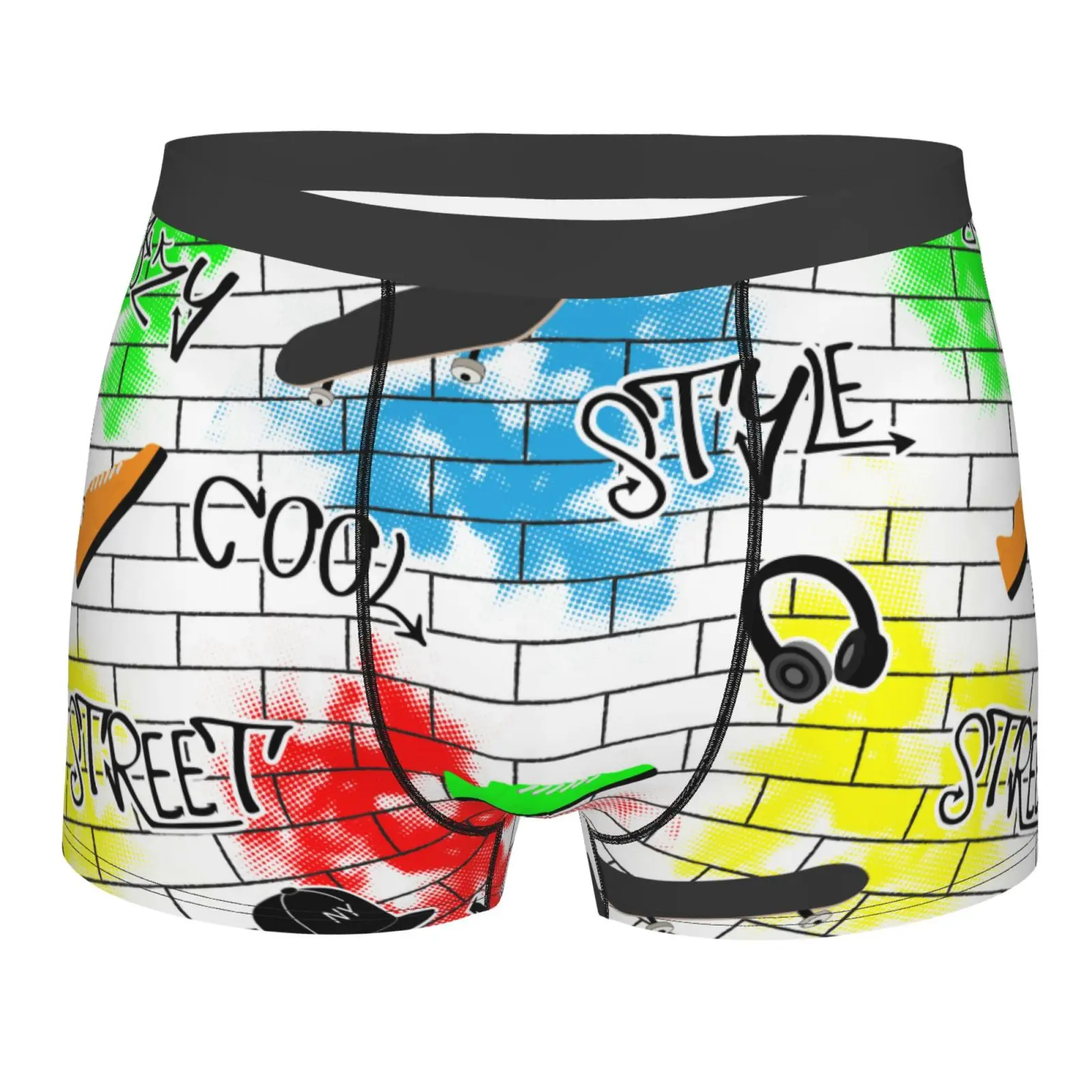 

Мужское нижнее белье с принтом кирпичного граффити, боксеры, дышащие мужские боксеры, мужские трусы, мужские трусы-боксеры, плавки