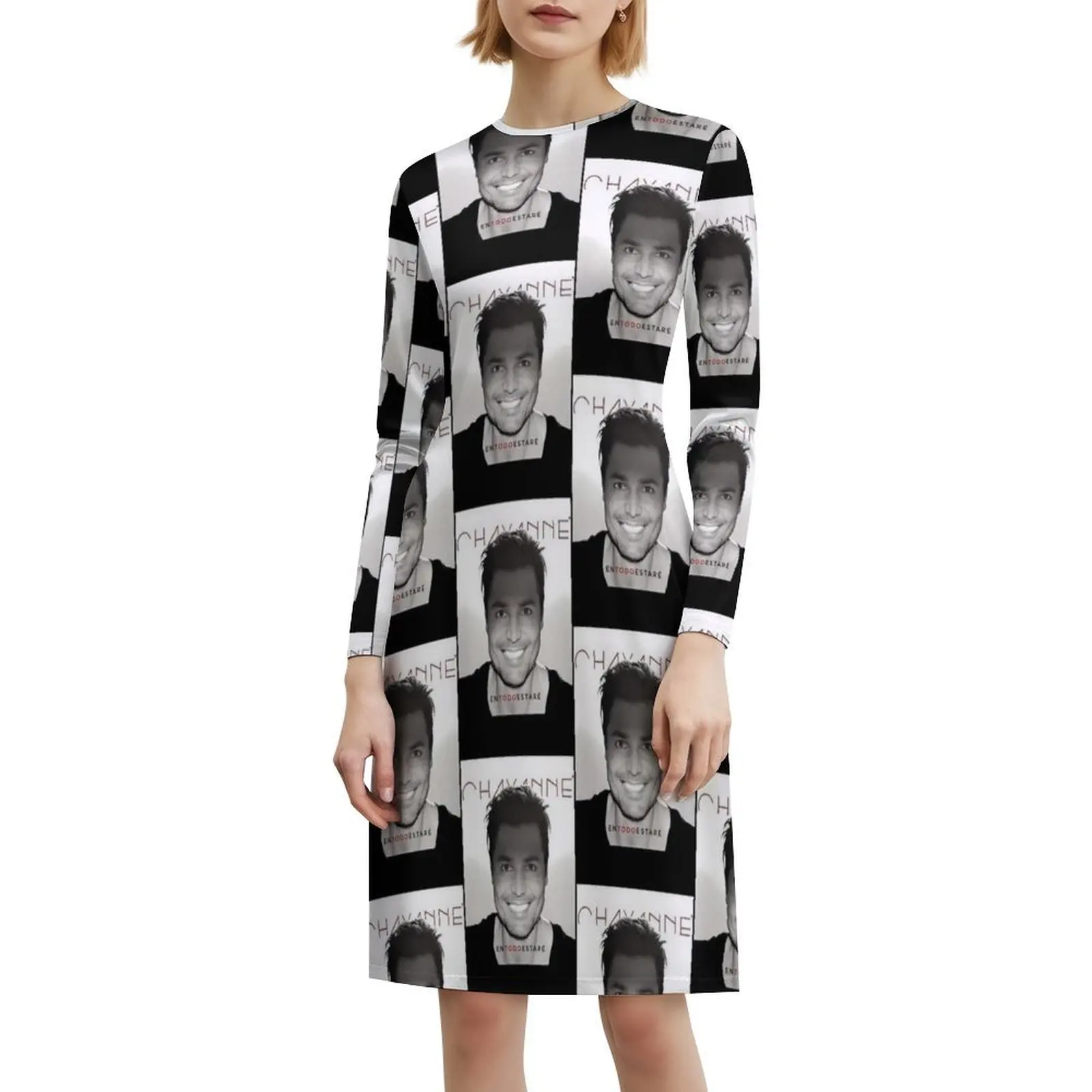 فستان حفلات أنيق للسيدات من Oneca Star Music World على شكل حرف a مع خيارات قصيرة/طويلة/بدون أكمام Chayanne Singer الممثل اللاتيني