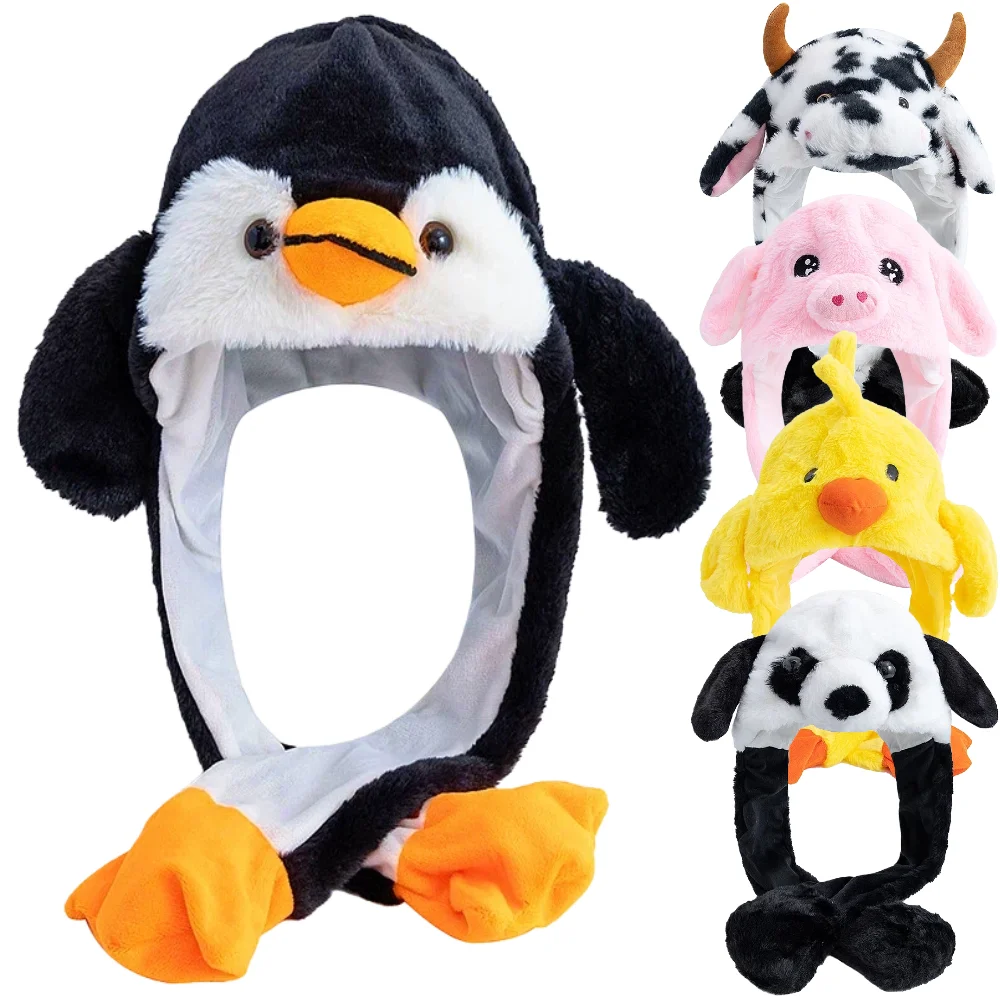 Heißer Verkauf Unisex Ohr Hut Lustige Schöne Katze Tier Stil Nette Ohr Moving Up Cap Männer Frauen Mädchen Kaninchen Ohren Plüsch Winter Hüte ﻿