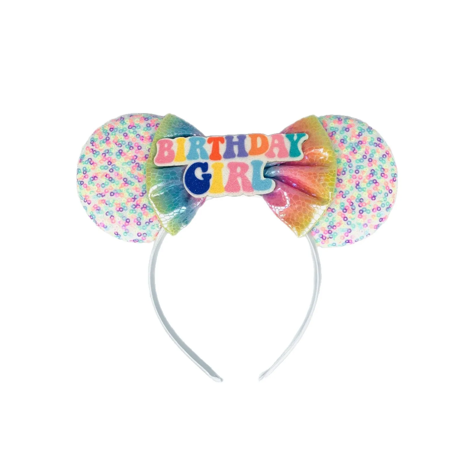 عصابة رأس مينيسو ديزني سبوت، عصابة رأس مزخرفة للأذن، نظارات لامعة، عصابة رأس على شكل فيونكة للنساء