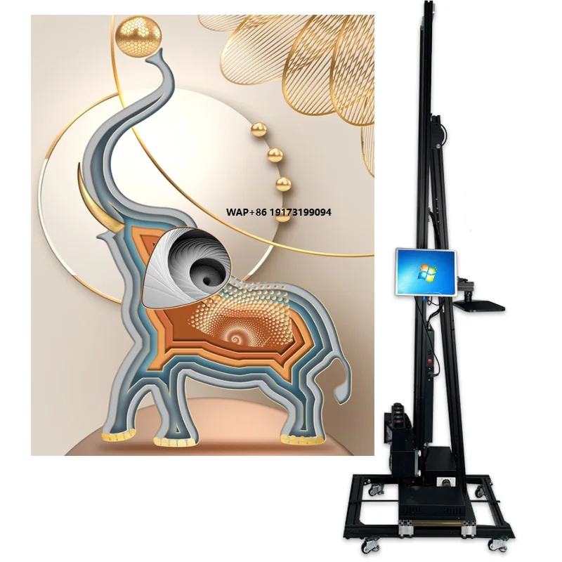 3D Vertical Wall Printer Wall Printing Machine Inkjet Printer Background Wall Painting Varnish Inside Outside