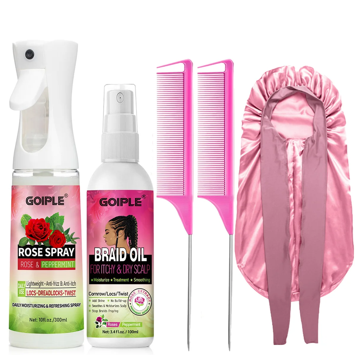 

Braid Rose Spray Moisturizes Nourishes Cornrow,Locs,Twist Strengthen Hair & Add Shine Braid Oil for Reduces Frizz Soothes Scalp