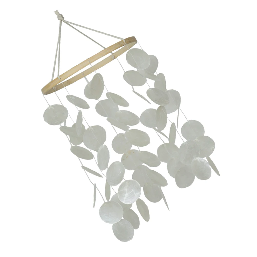 

Shell Wind Chime Wall Hanging Home Decoration Retro Outdoor Bell Round Beads Photographic Props Sea