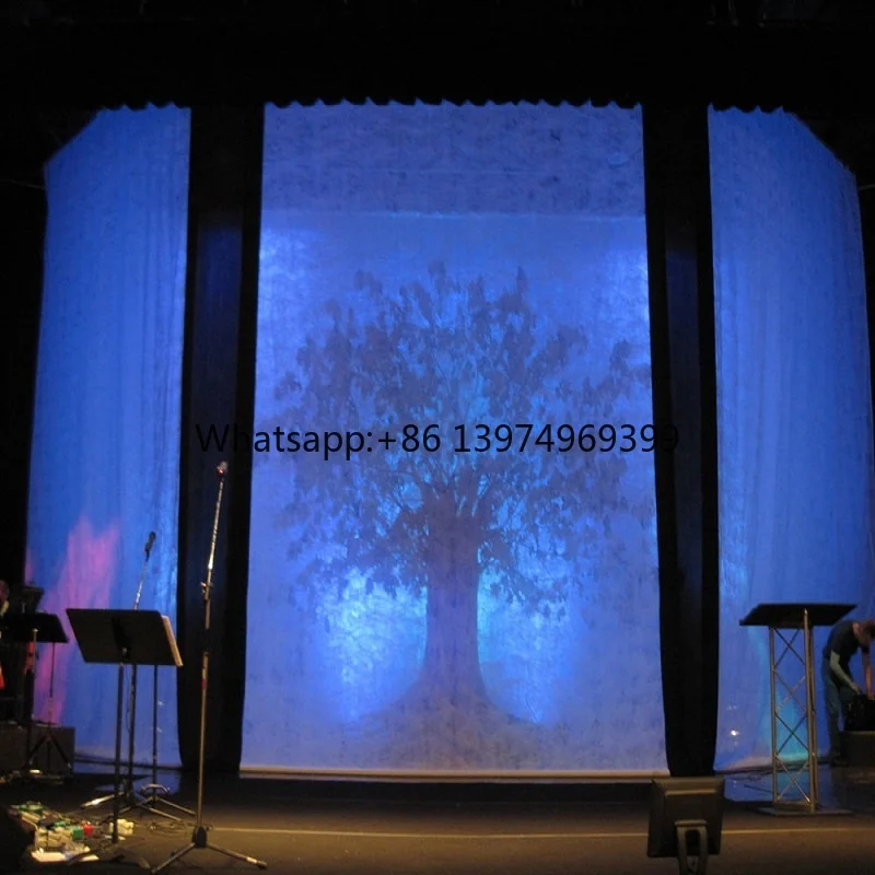 Fireproof Large Seamless Hologauze 3D Hologram Projection Mesh Screen 16:9 Portable Polyester Fabric