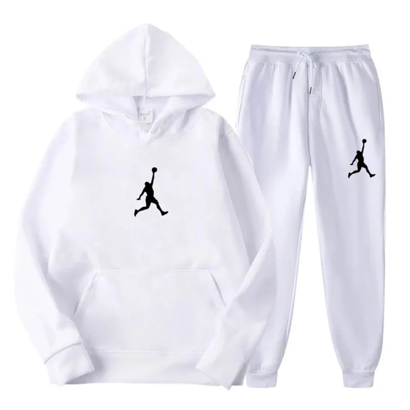 2024 Autumn and Winter Light Luxury Sportswear Men\'s and Women\'s Suit Long Sleeve Pullover + Jogging Pants 2-piece Set Fitness R