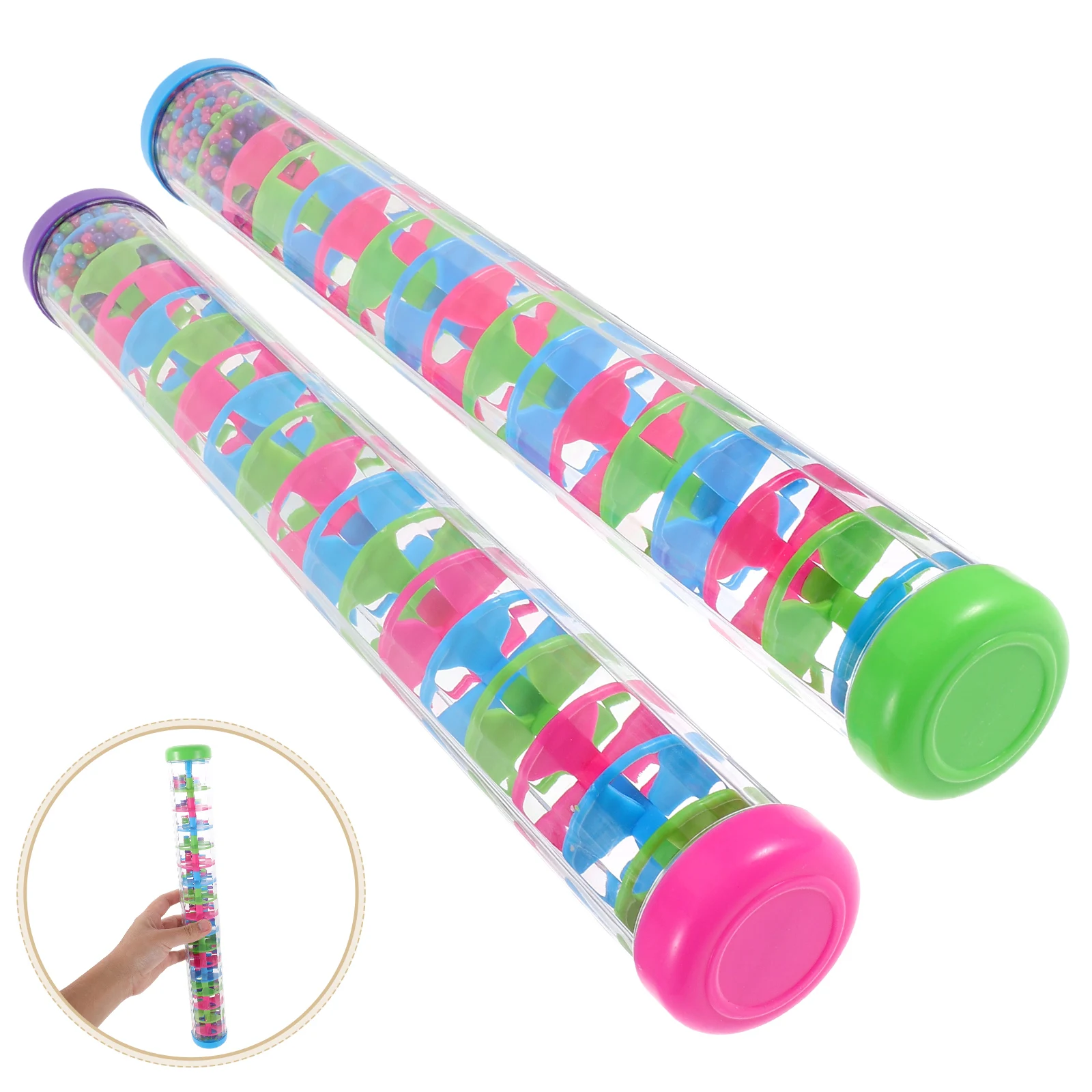 

2 Pcs Orff Music Teaching Tools Kids' Musical Instruments Shake Plastic Cognitive Rainstick