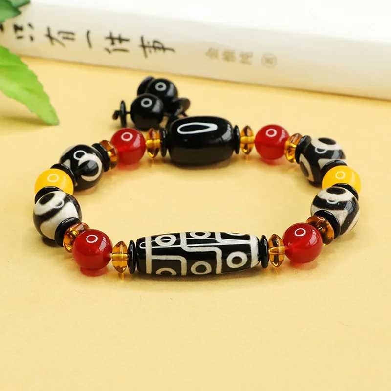 

Sanjiu Eye Dzi Bead Agate Bracelet Ethnic Style Bracelet Men's and Women's