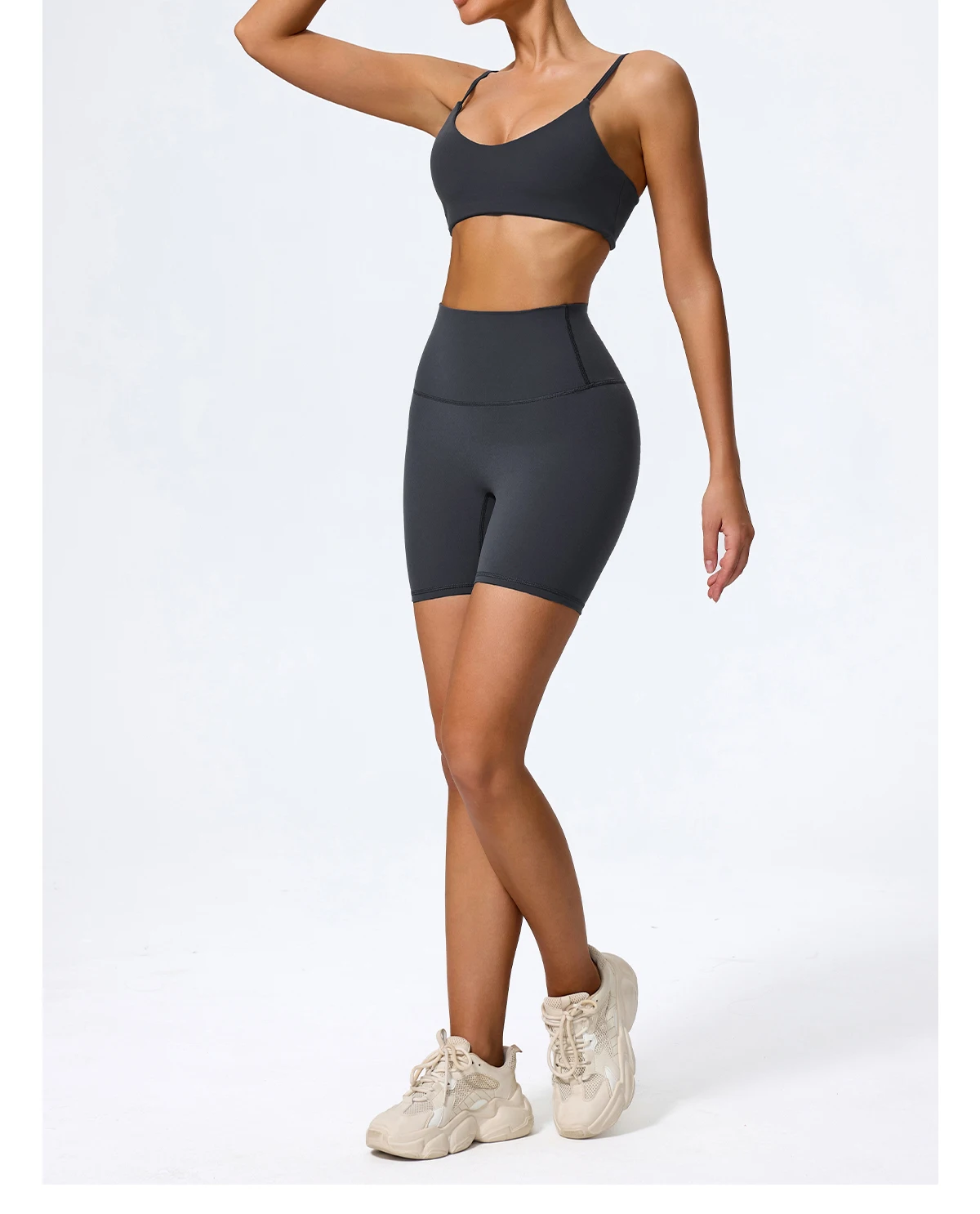 Ctenkevet Sommer Damen 2-teiliges Ärmelloses Sportset, Zweiteiliges Yoga-Set für Frauen, Hochgeschnittene Atmungsaktive Leggings, Sportbekleidung für Damen – Detail 27