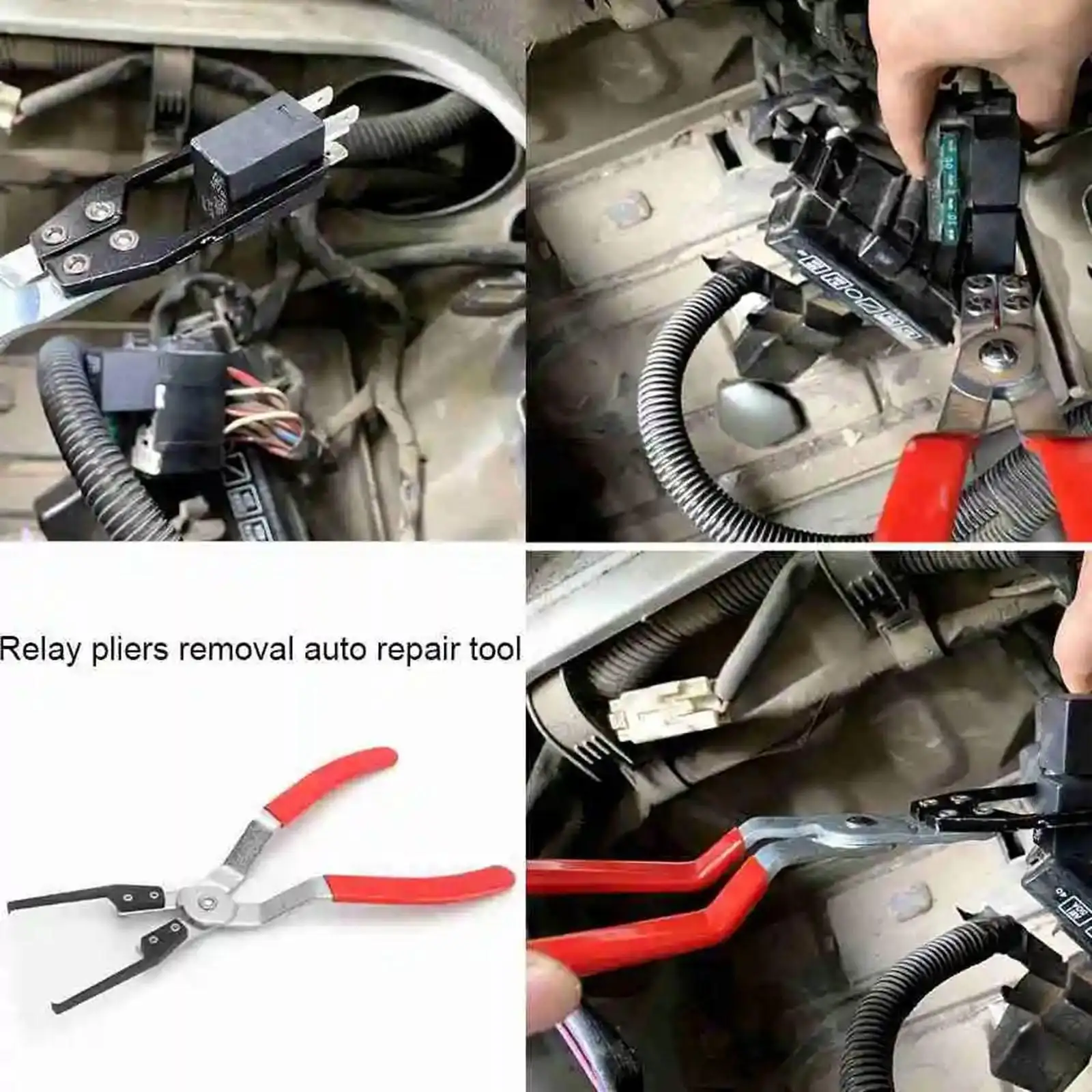 

Multipurpose Relay Puller Plier Auto Fuse Remover Steel Tool Nonslip Handle for Vehicle Electrical Service