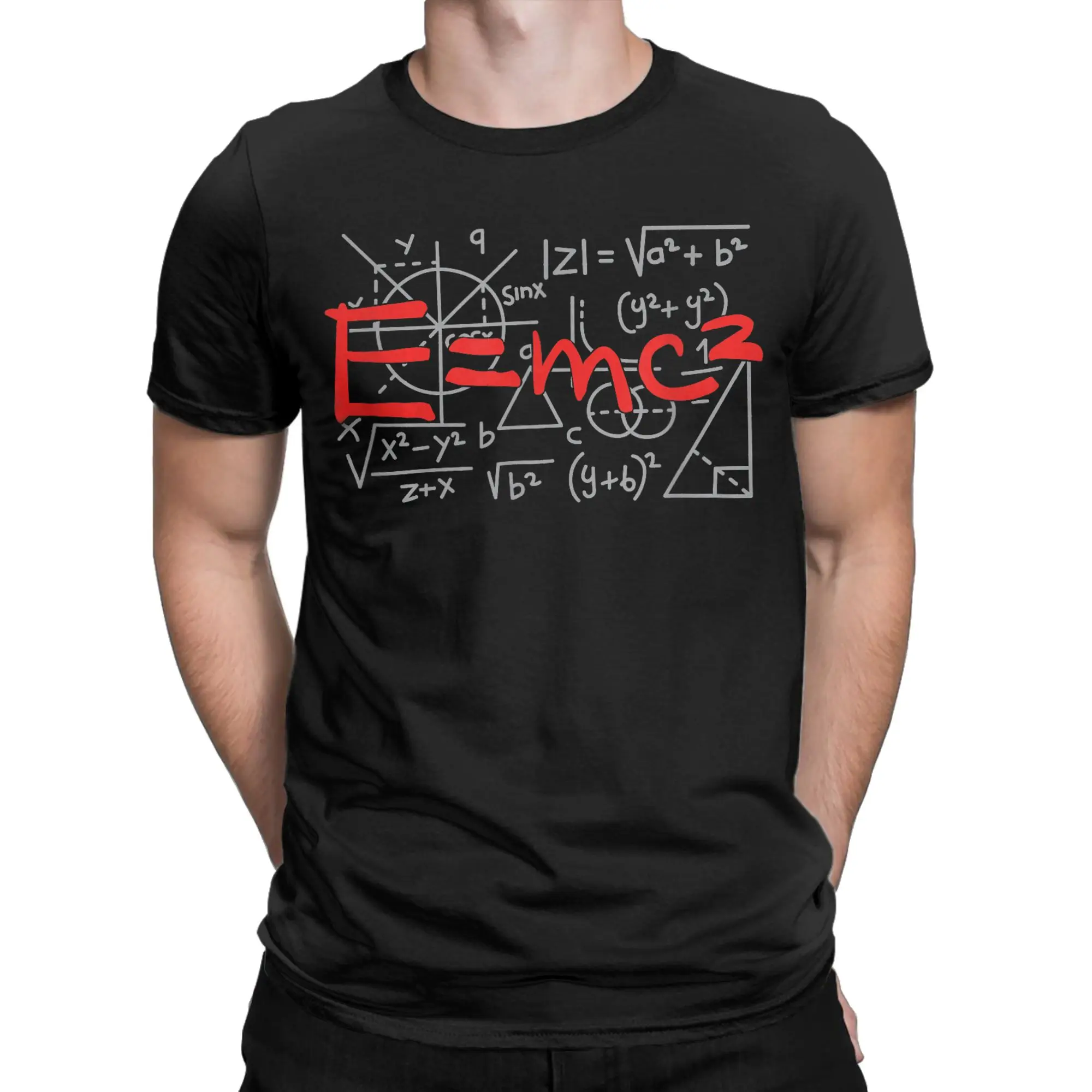 Camisetas masculinas e femininas E = MC2 Physics, roupas de algodão, camisetas engraçadas de manga curta com gola redonda, camisetas plus size