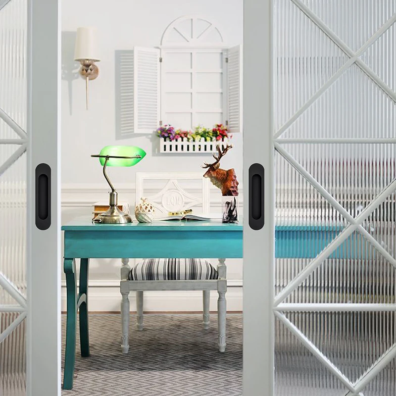 Recessed embedded dual-installation handles for concealed sliding doors  sliding door pulls hidden installation invisible