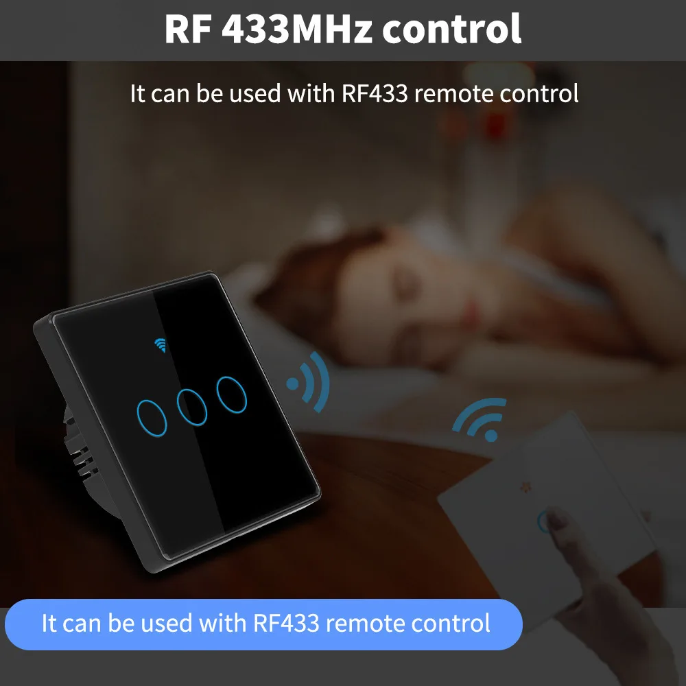 for Doodle WiFi smart switch Home smart wireless control panel Alexa voice glass touch switch