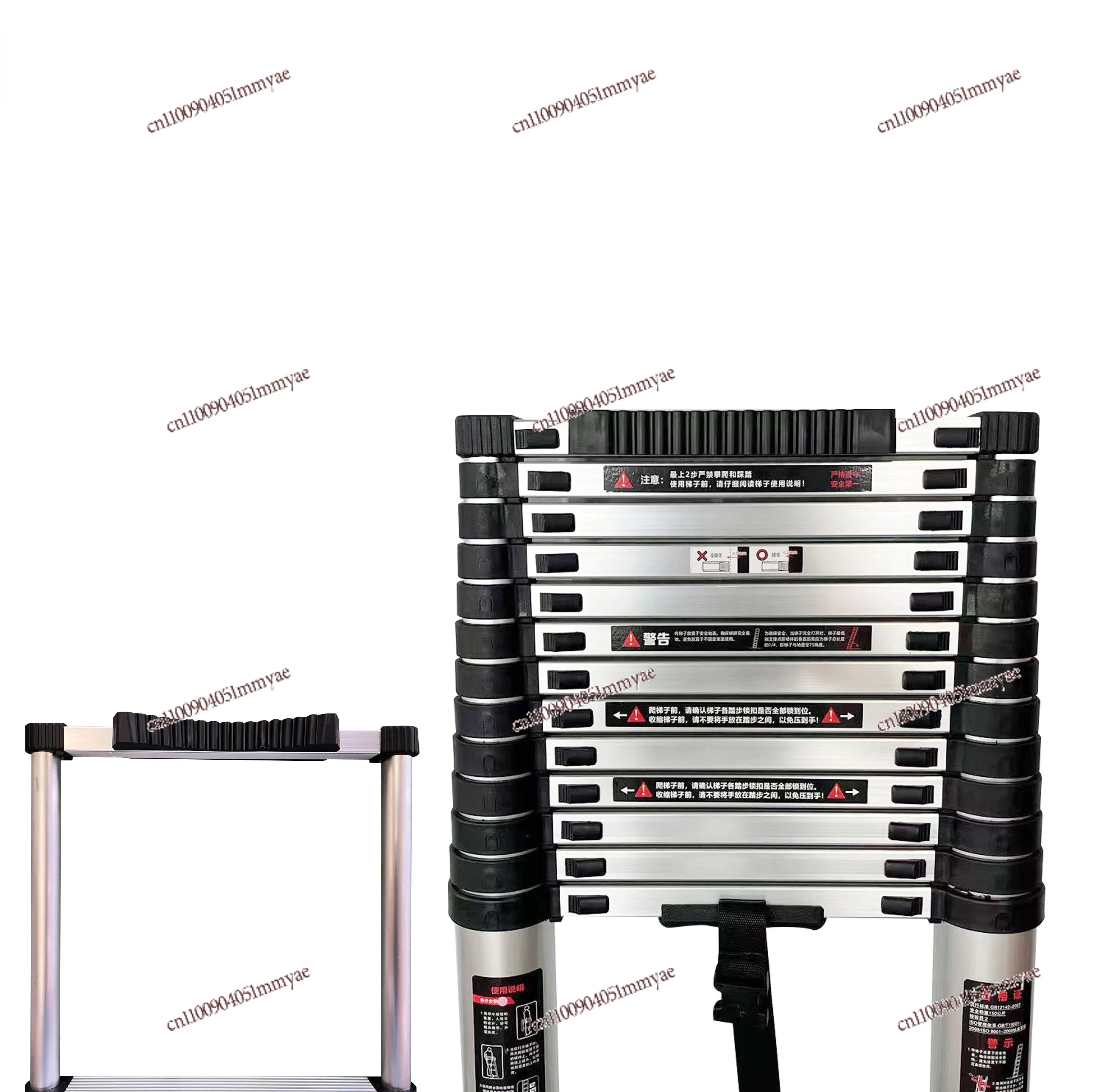 

Aluminum telescopic ladder household portable folding extension ladder anti-skid stable hook industrial design household