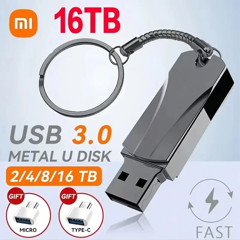 Xiaomi Mini Pen Drive 16TB USB Memory USB Flash Drives 8TB 4TB 2TB 1TB TYPE C High Speed Usb 3.0 Waterproof Pendrive U Disk New