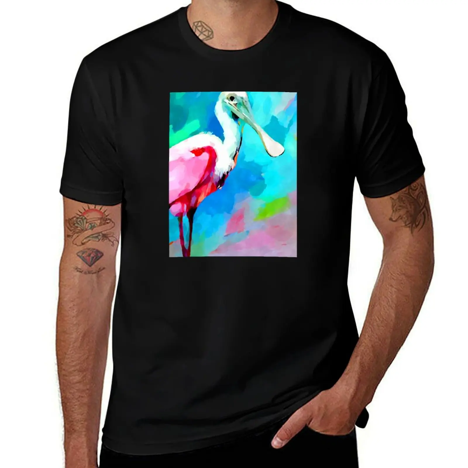 

t 100% cotton man Roseate T-Shirt t Spoonbill shirts for funny cotton shirts