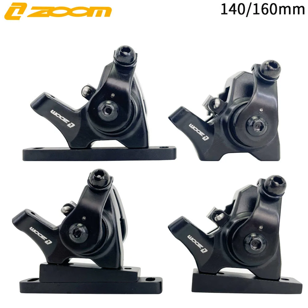 ZOOM Road Bike Brake Flat-mount Disc Brake Mechanical Caliper Line Cable Brake 140/160mm Aluminum Alloy DB-580