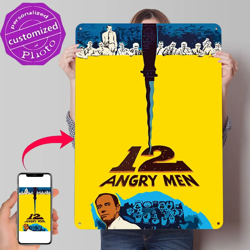 12 Angry Men 3D Texture Printed Poster Custom Vintage Metal Tin Plate Sign for Wall Art Room Accessories Decoration Garage House