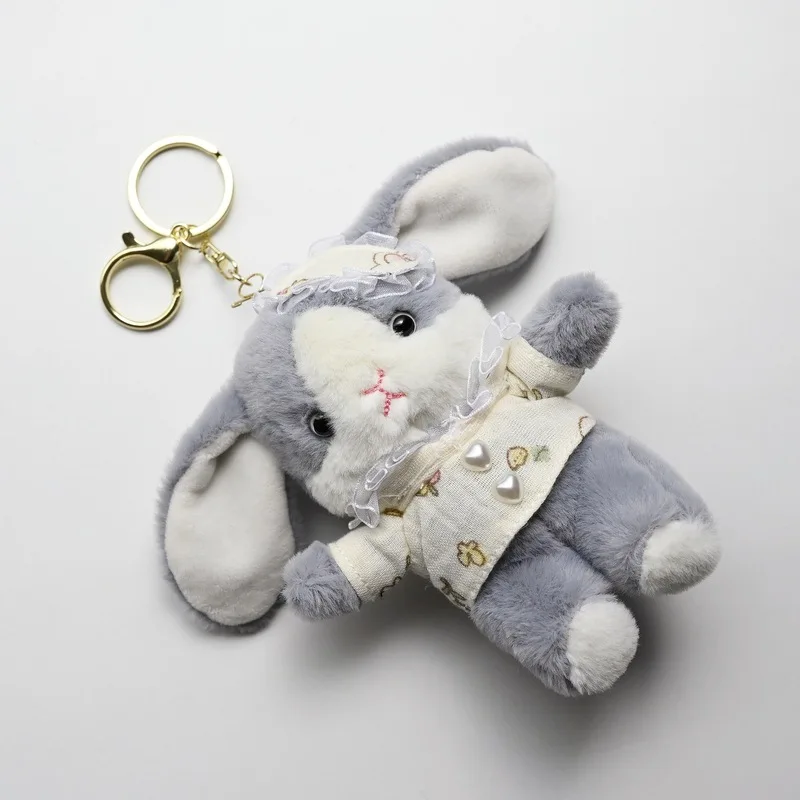 かわいい着せ替え寝ているウサギのぬいぐるみおもちゃバックパックぬいぐるみペンダントキーホルダーソフト漫画ぬいぐるみおもちゃかわいいギフト