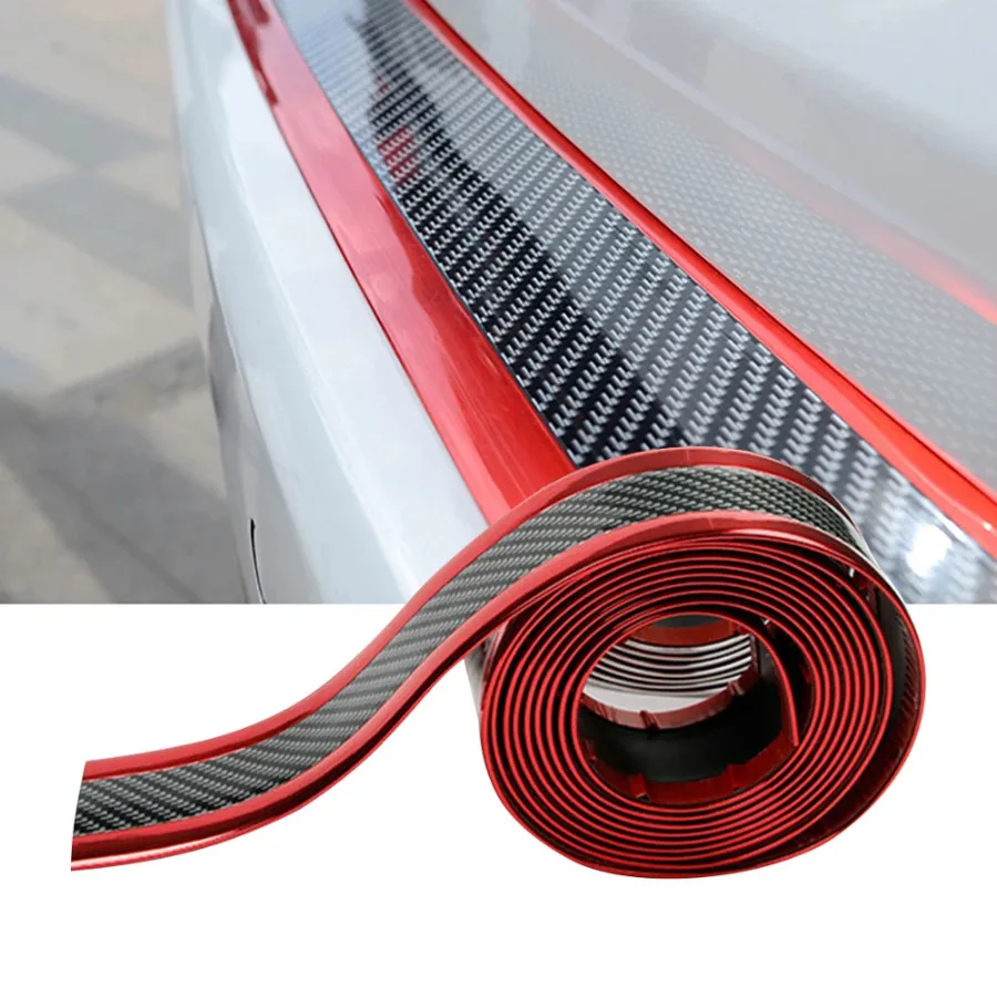 

Car Auto Carbon Fiber Anticollision Sticker Door Threshold Strip Modified Pedal Decorative Strip Bumper Trunk Guard Plate Strip