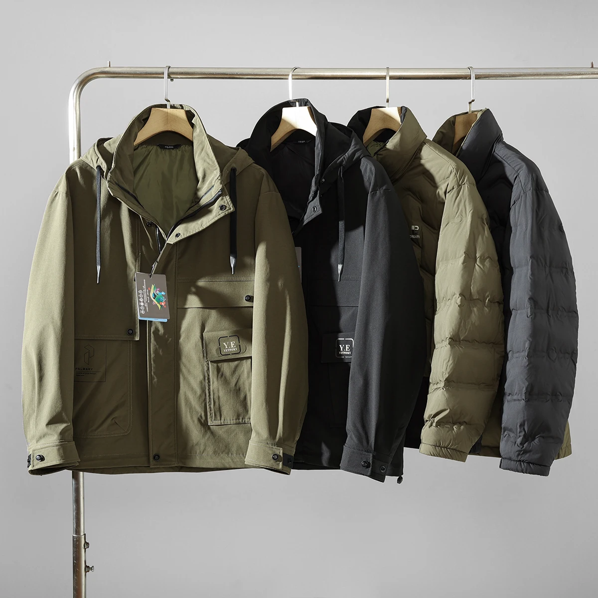 

Мужская повседневная куртка-трансформер из высокоплотного полиэфирного волокна с капюшоном для активного отдыха и работы, в городском стиле