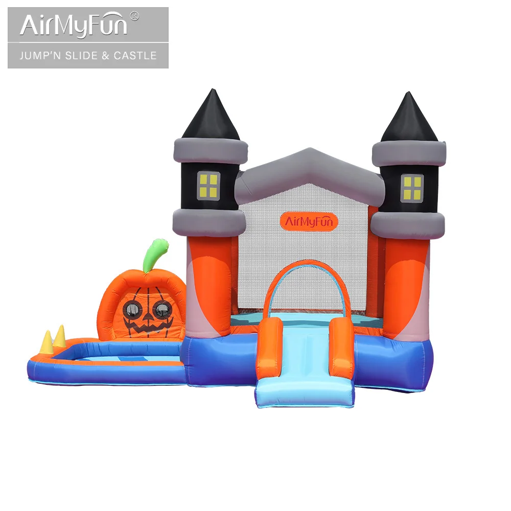 Halloween Children Oxford Cloth Outdoor Inflatable Castle Jumper Inflatable Bounce House with Slide