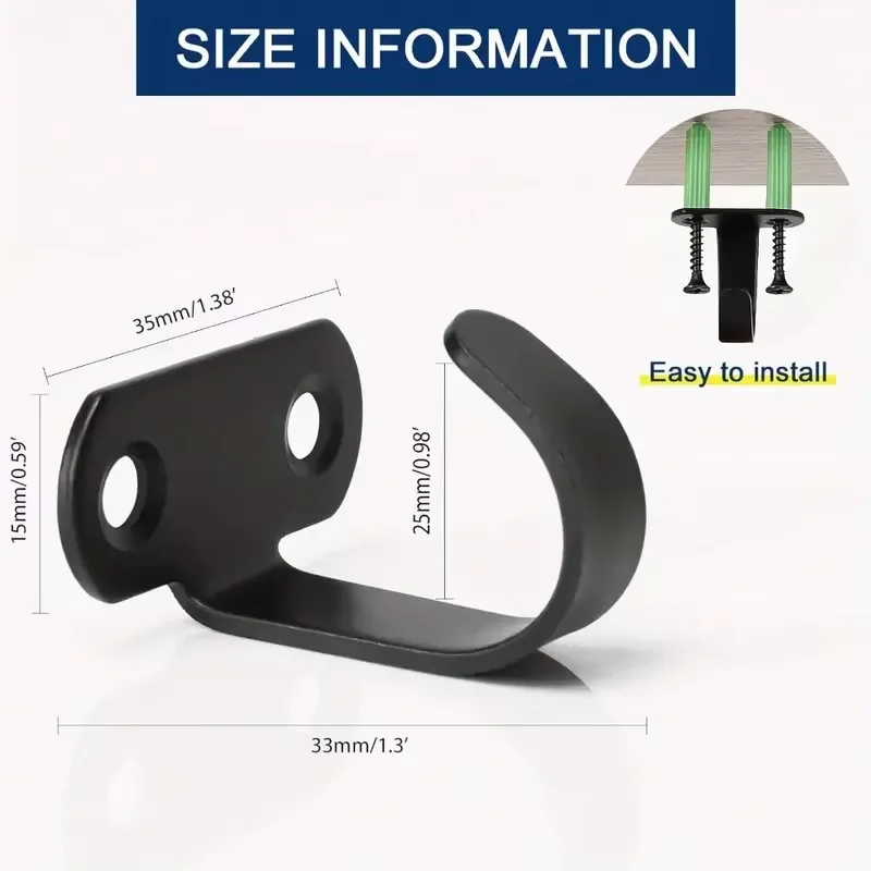5Pcs Stainless Steel Screw Mounted Ceiling Hooks, Under-Shelf Towel, Heavy Duty Hanger For Bathroom Cabinet Garage image 2