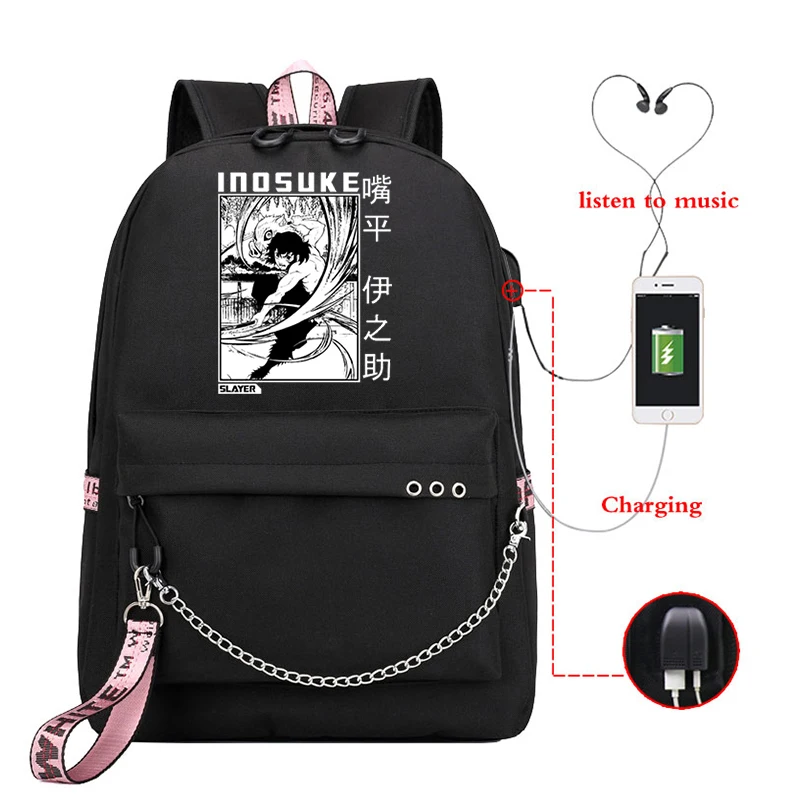 

Teens Backpack Demon Slayer Manga Fashion School Bags College Large Capacity Men's Boy's Schoolbag Demon Slayer Simple Backpack