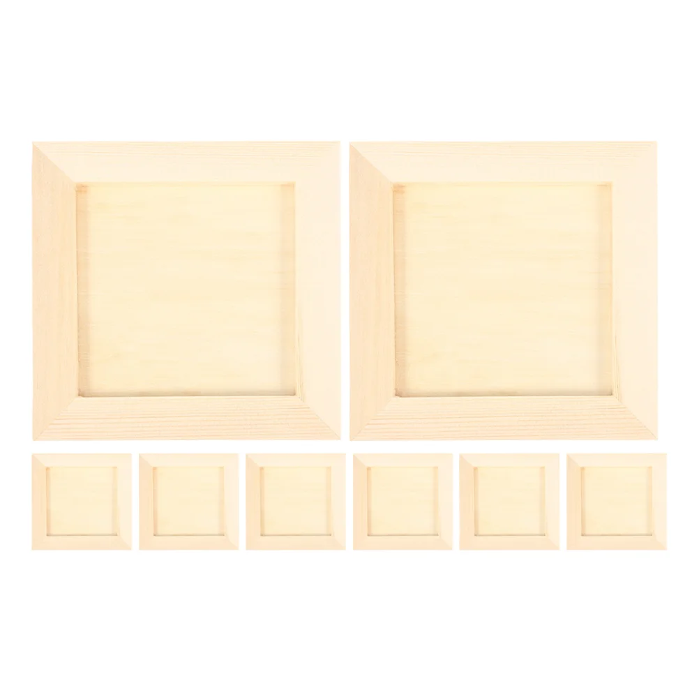 

8 Pcs Clay Picture Frame Wooden Paper Making Frames Suite Craft DIY Kit Beige Photo Child