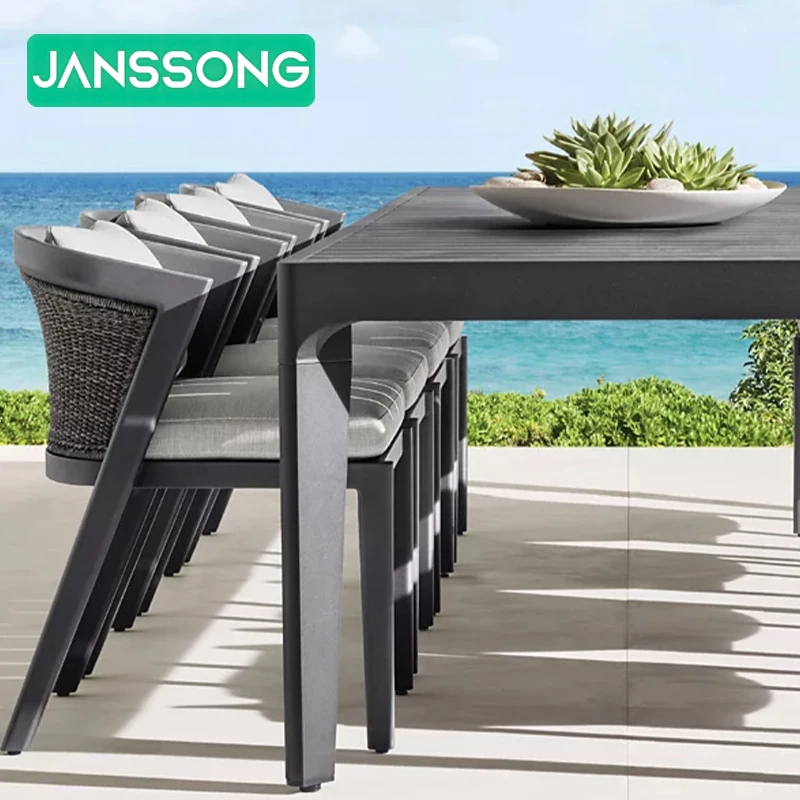 

Resort Outdoor Furniture Set Hotel Outdoor Table Set Villa Patio Table and Chairs Outdoor Dining Set Garden Patio Dining Table