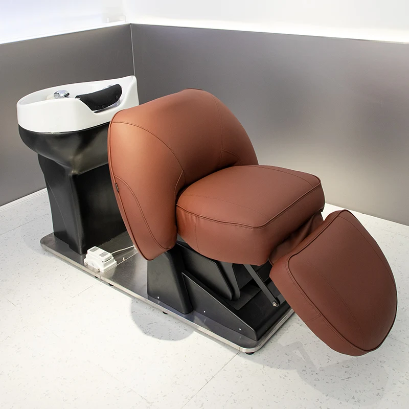 Salon shampoo chairBarber store spa massage chairSalon furnitureElectric massage shampoo chair with basin