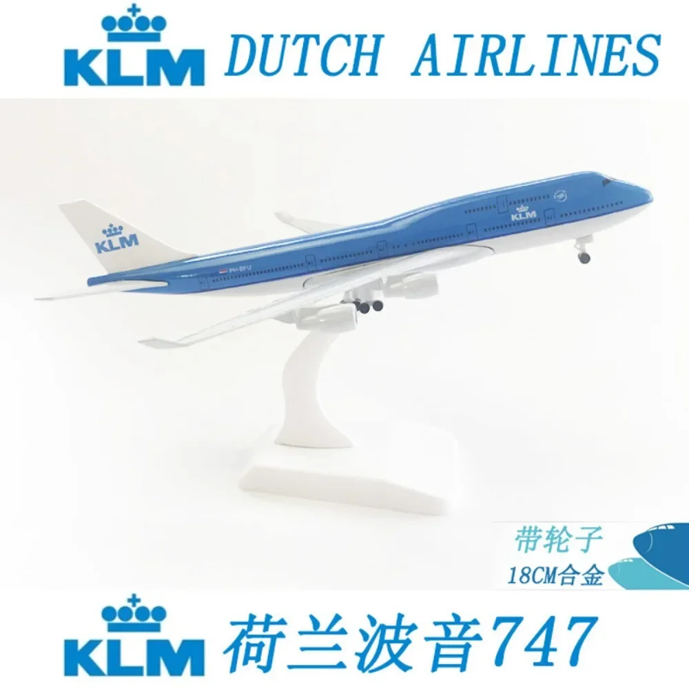 

20cm KLM Royal Dutch Boeing 747 Plane Model Airplane Model Aircraft Model 1:300 Diecast Metal Planes Ornament Decoration Collect