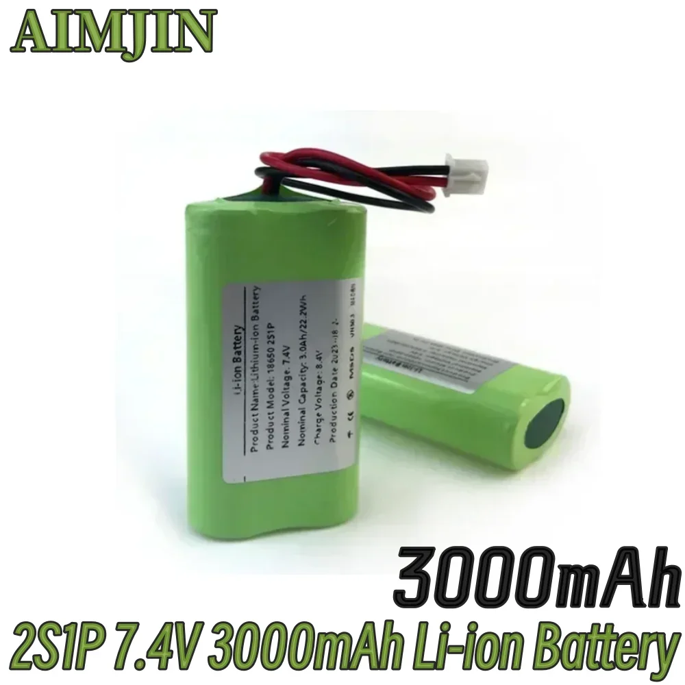 2S1P 7.4V 3000mAh XH2.54-2P Plug Lithium Battery Pack, Suitable for Projectors, Speakers, Wireless Monitoring etc