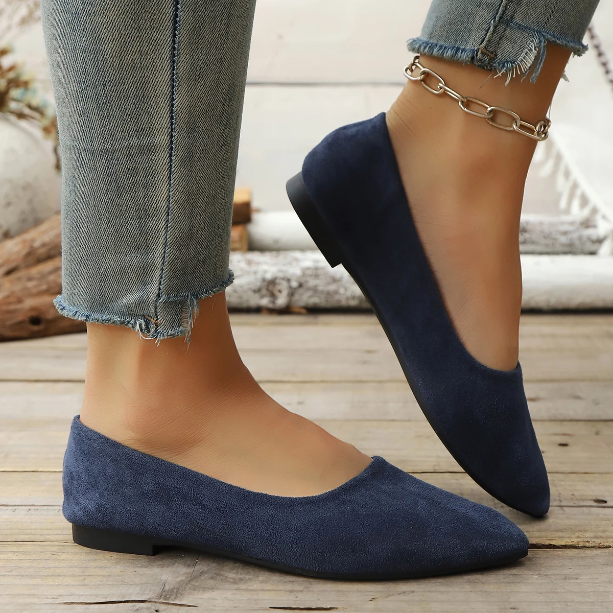 Chaussures plates à bout point - Women'S Shoes Navy Blue avis et prix