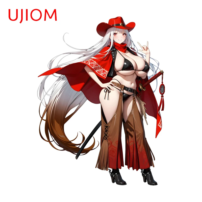 UJIOM Pretty Cowgirl Attractive Wall Stickers Creative Skateboard Bookshelf Decals Scratch Proof Bathroom Accessories DIY