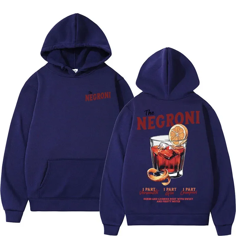 THE NEGRONI Unisex Hoodies Funny Cocktail Themed Gift Meme Hoodie Men's Vintage Fashion Oversized Pullovers Aesthetic Sweatshirt