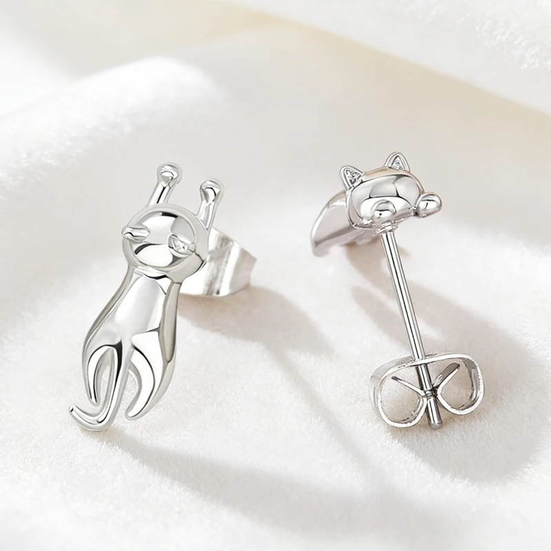 Huitan Cut Animal Cat Ohrringe für Damen, modische, alltägliche Accessoires, einfacher, vielseitiger Schmuck, schönes Geschenk für sie