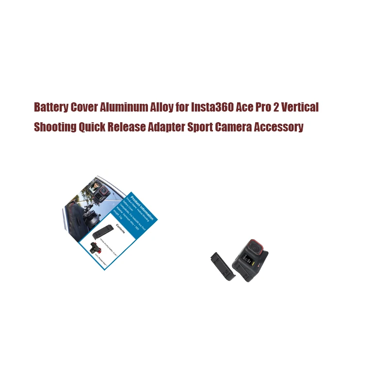 

Battery Cover Aluminum Alloy for Insta360 Ace Pro 2 Vertical Shooting Quick Release Adapter Sport Camera Accessory