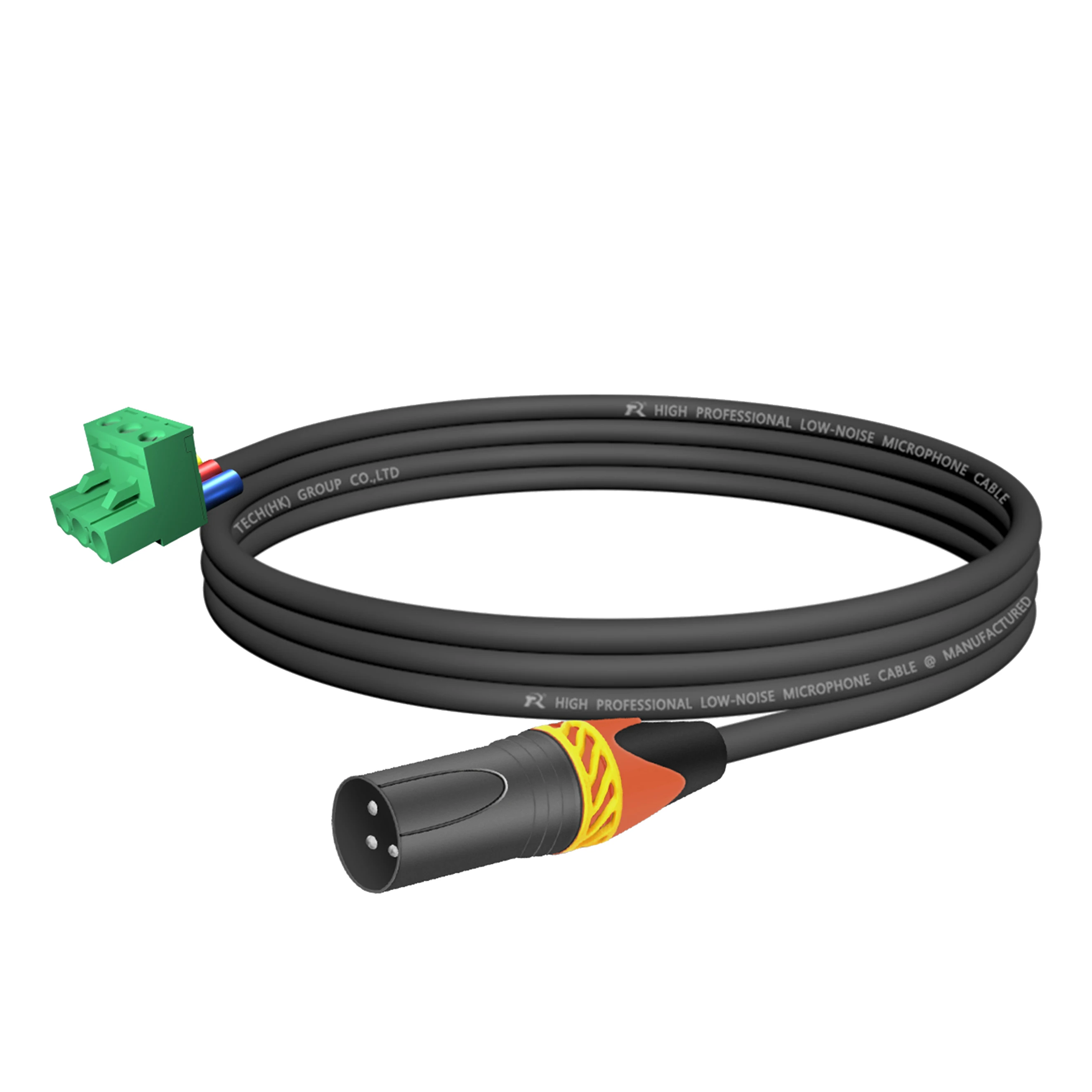Gerades 3-Pin-XLR-Stecker-Buchse-Kabel auf 5,08 mm 3-P Phoenix-Terminal, rauscharmes, abgeschirmtes Mikrofonkabel, stabile Signalübertragung – Detail 7