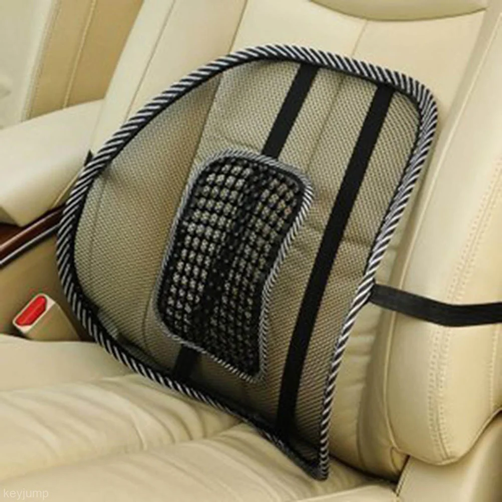 

Relax Car Seat Massage Back Cushion Pad Black Mesh Lumbar Support Pad Elastic Strap Comfortable for Driving Office Home