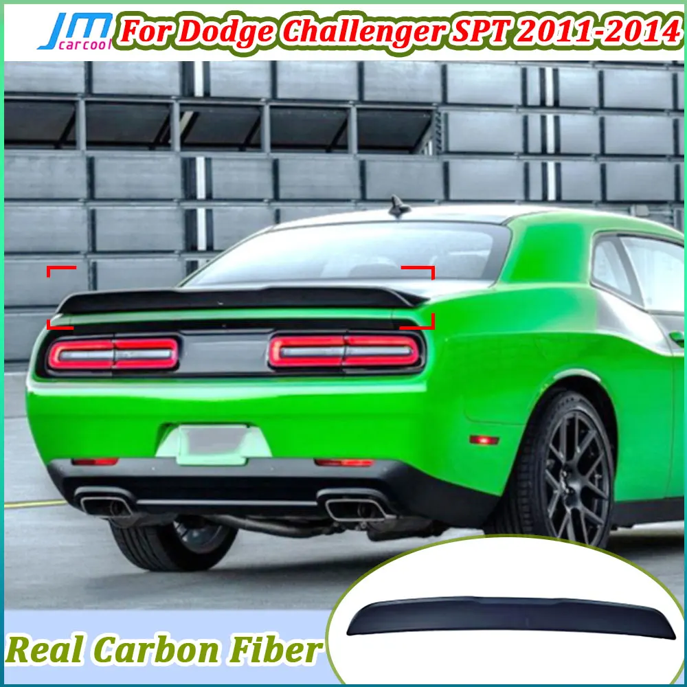 

Настоящий карбоновый задний спойлер-антикрыло для Dodge Challenger SPT 2011-2014, аксессуары для авто из ABS, глянцевый черный обвес из ABS