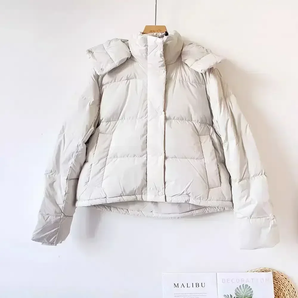 Lemon Wunder Puff New Winter Detachable Hooded High-end Down Jacket Women's All-match Thickened Warm Jacket for Women