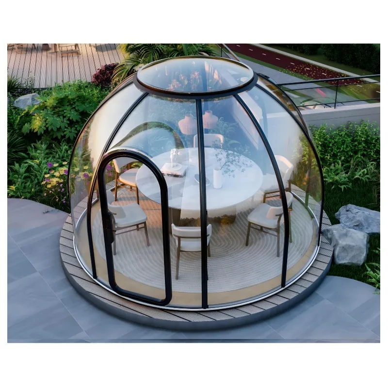 High-End Transparent Inflatable Dome House Outdoor Camping Luxurious Tent Metal Star Room Powder Coated for Celebrity Tourism