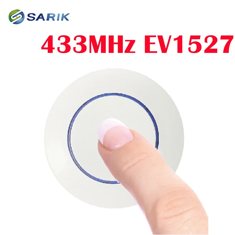

RF Transmitter Wireless Remote Control 433 MHz EV1527 Learning Code Roundness Design Remote Key Sticky Wall Panel