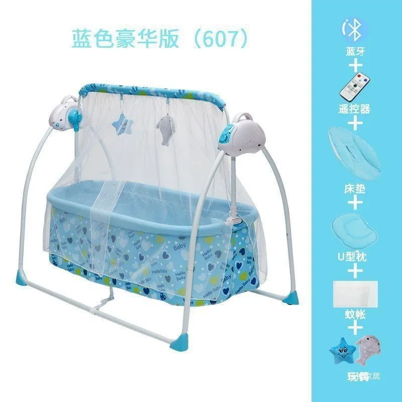 Baby cradle electric multi-functional folding baby  newborn enlarged sleeping cradle