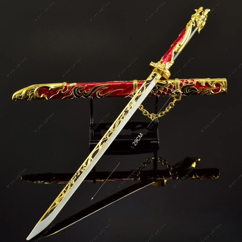 29CM Naraka: Bladepoint All-metal Handicraft Ornaments When Spring's Peak Turns To Dusk and Dawn Game Peripheral Model Gift Toy