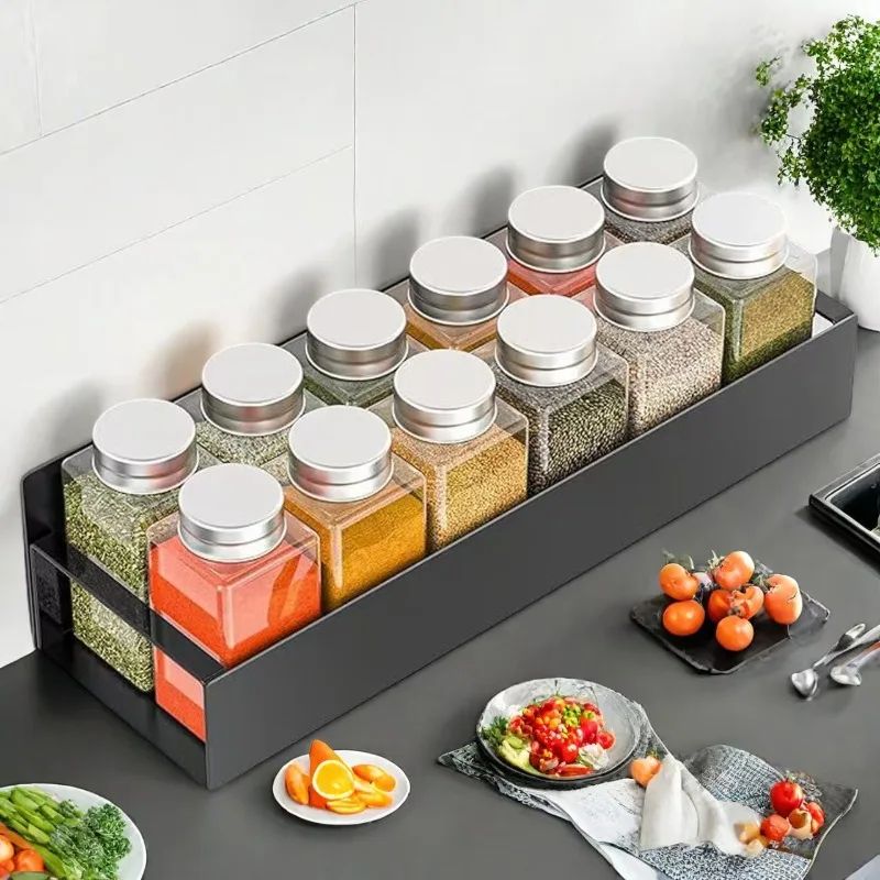 Carbon Steel Refrigerator Magnetic Suction Storage Rack No Drilling Magnetic Suction Refrigerator Seasoning Storage Sorting Rack