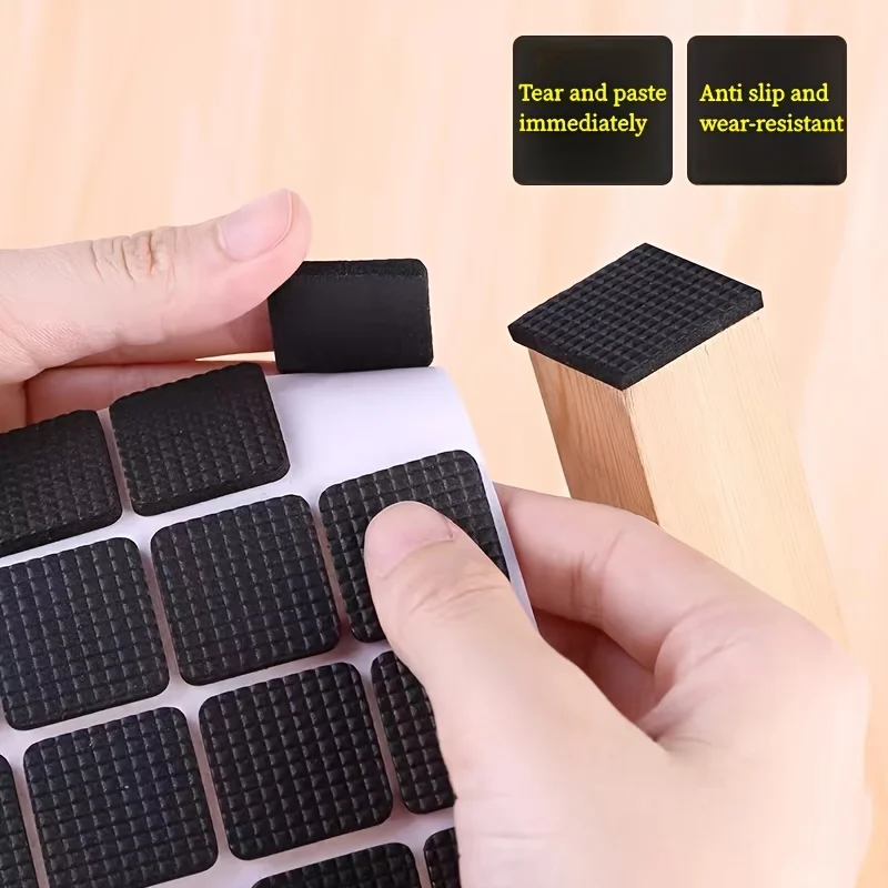 30 almohadillas negras gruesas para pies de mesa y silla, resistentes a los arañazos, silenciosas, almohadillas para pies de mesa y silla, muebles de sofá autoadhesivos