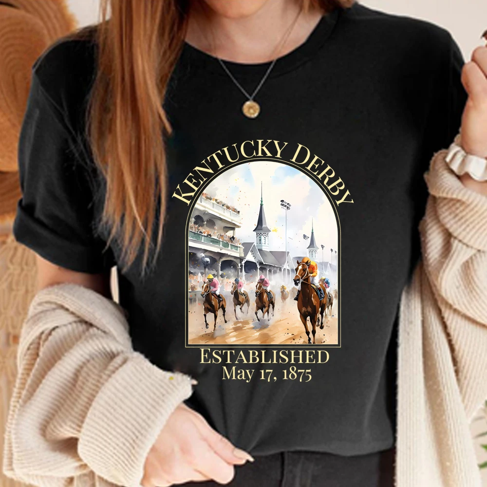 Kentucky Derby Rennen T-Shirt Pferd Grafik Shirt Kentucky Derby Aquarell T-Shirt Derby Party T-Shirt Pferd Rennen Top Pferd Liebhaber Geschenk