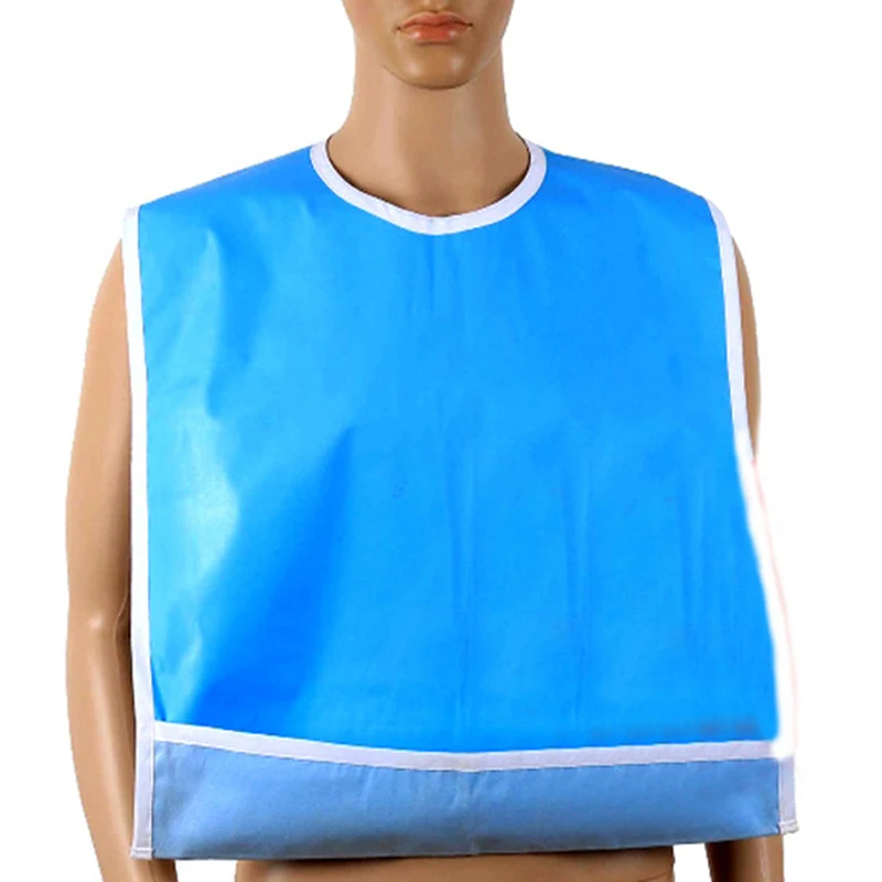 Adult Bibs Mealtime Waterproof Apron with pocket Reusable Elderly Eating Oil-free No-wash Protectors Aid Scarf Unisex