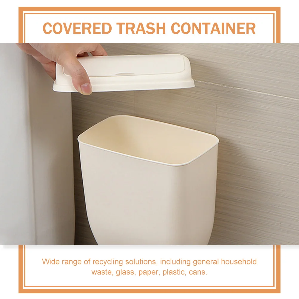 

Hanging Trash Can Kitchen Cabinet Door Mounted Waste Bin for Paper Plastic Cans Glass Compact Design No Touch Garbage Disposal